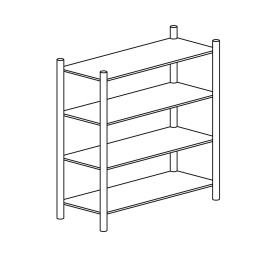TECNOX - Rayonnage 4 niveaux réglables 200x50x200
