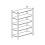 TECNOX - Rayonnage 5 niveaux réglables 100x60x200