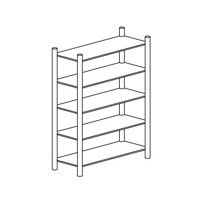TECNOX - Rayonnage 5 niveaux réglables 160x60x200