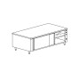 TECNOX - Meuble chauffant central avec 2 portes coulissantes 120x60x85