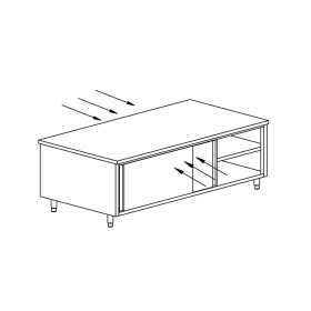 TECNOX - Meuble chauffant traversant avec 4 portes coulissantes 180x70x85