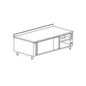 TECNOX - Meuble chauffant avec dosseret 2 portes coulissantes 140x60x85