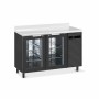 FURNOTEL - Arrière-bar skinplate groupe logé H. 1000 mm 2 portes vitrées avec LED 260 litres