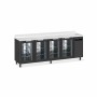 FURNOTEL - Arrière-bar skinplate groupe logé H. 1000 mm 4 portes vitrées avec LED 540 litres