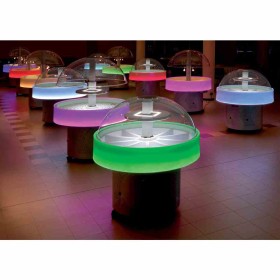 FURNOTEL - Buffet réfrigéré central rond équipé de 4 plaques inox perforées