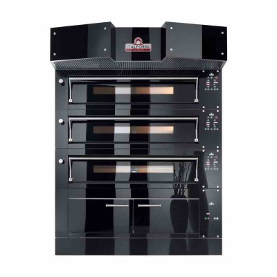 ITALFORNI - Four à pizza avec cellule de levage H. 500 mm 3 chambres 3 x 12 ou 3 x 9 pizzas