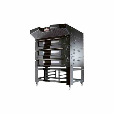 ITALFORNI - Four à pizza avec support acier inox H. 500 mm 3 chambres 3 x 12 ou 3 x 9 pizzas
