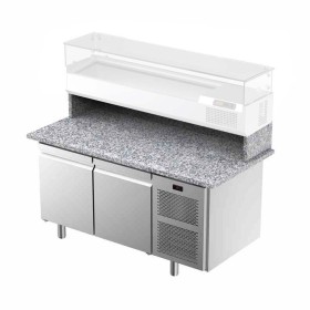 ILSA - Table à pizza positive 0/15°C avec dessus granit 2 portes avec groupe