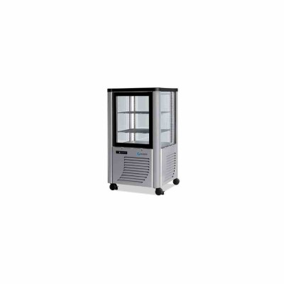 FURNOTEL - Vitrine réfrigérée négative 4 faces vitrées 230 litres fixe/grilles évaporatrices 1 porte