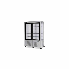 FURNOTEL - Vitrine réfrigérée positive 4 faces vitrées 800 litres 1/2 fixe + 1/2 tournante 2 portes