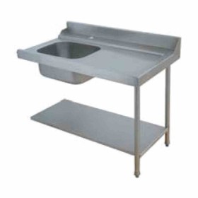 ELETTROBAR - Table de prélavage droite machines à paniers 500 x 500 ou 600 x 500 évier L. 1200 mm