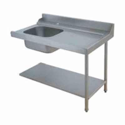 ELETTROBAR - Table de prélavage droite machines à paniers 500 x 500 ou 600 x 500 évier L. 1200 mm