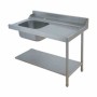 ELETTROBAR - Table de prélavage droite machines à paniers 500 x 500 ou 600 x 500 évier L. 700 mm