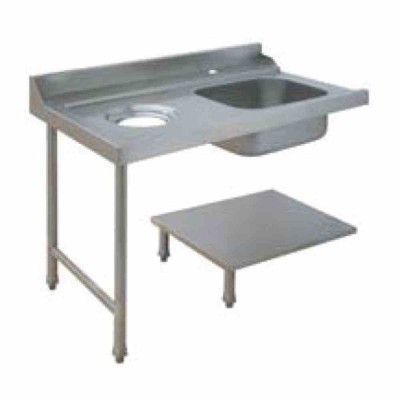 ELETTROBAR - Table de prélavage gauche machines à paniers 500 x 500 ou 600 x 500 évier vide-déchets L. 1200 mm