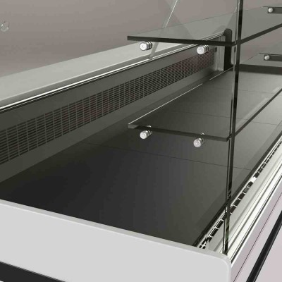 DIAMOND - Fin de série - Comptoir vitrine réfrigéré ventilé EN & GN vitre basse L. 2538 mm noir