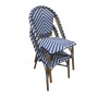 BOLERO - Chaises style parisien en rotin PE bleues (lot de 2)