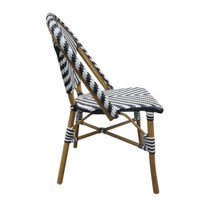 BOLERO - Chaises style parisien en rotin PE noires (lot de 2)