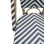 BOLERO - Chaises style parisien en rotin PE noires (lot de 2)