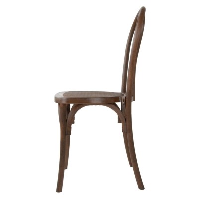 BOLERO - Chaises en résine style bois courbé Soho noyer (lot de 4)