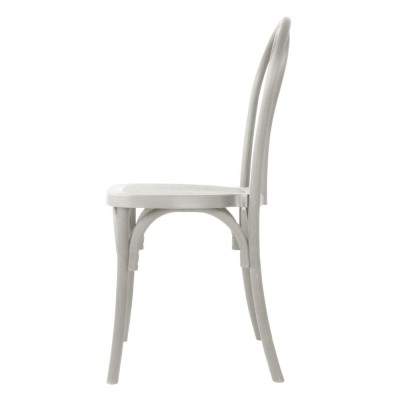 BOLERO - Chaises en résine style bois courbé Soho blanches (lot de 4)