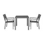 BOLERO - Fauteuils à lattes Valletta gris (Lot de 4)