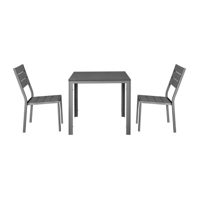 BOLERO - Chaises à lattes Valletta grises (lot de 4)