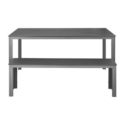 BOLERO - Bancs à lattes Valletta gris (lot de 2)