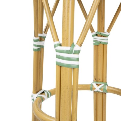 BOLERO - Tabourets de bar en rotin PE style parisien vert clair (lot de 2)