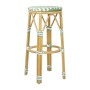 BOLERO - Tabourets de bar en rotin PE style parisien vert clair (lot de 2)