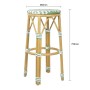 BOLERO - Tabourets de bar en rotin PE style parisien vert clair (lot de 2)