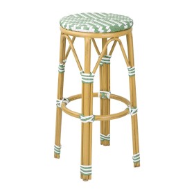 BOLERO - Tabourets de bar en rotin PE style parisien vert clair (lot de 2)