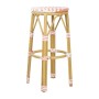BOLERO - Tabourets de bar en rotin PE style parisien corail (lot de 2)
