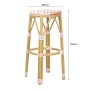 BOLERO - Tabourets de bar en rotin PE style parisien corail (lot de 2)