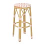 BOLERO - Tabourets de bar en rotin PE style parisien corail (lot de 2)