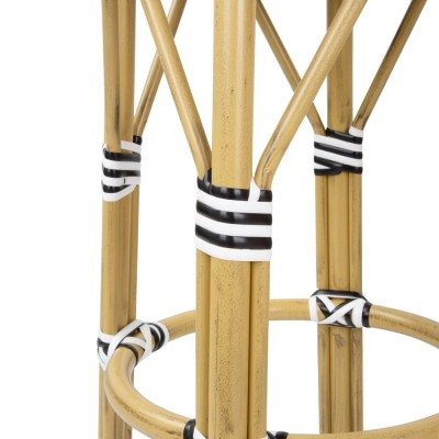 BOLERO - Tabourets de bar en rotin PE style parisien noirs (lot de 2)