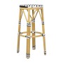 BOLERO - Tabourets de bar en rotin PE style parisien noirs (lot de 2)