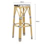 BOLERO - Tabourets de bar en rotin PE style parisien noirs (lot de 2)