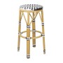 BOLERO - Tabourets de bar en rotin PE style parisien noirs (lot de 2)