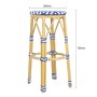 BOLERO - Tabourets de bar en rotin PE style parisien bleus (lot de 2)
