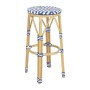 BOLERO - Tabourets de bar en rotin PE style parisien bleus (lot de 2)