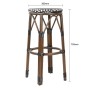 BOLERO - Tabourets de bar en rotin PE style parisien bois foncé noirs (lot de 2)
