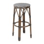 BOLERO - Tabourets de bar en rotin PE style parisien bois foncé noirs (lot de 2)