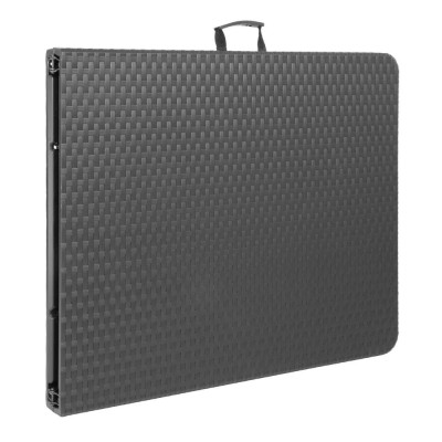 BOLERO - Table pliante rectangulaire en rotin PE noire 