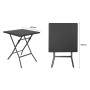 BOLERO - Table pliante carrée noire 620mm