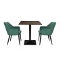 BOLERO - Table carrée complète effet bois foncé 700mm