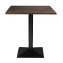 BOLERO - Table carrée complète effet bois foncé 700mm