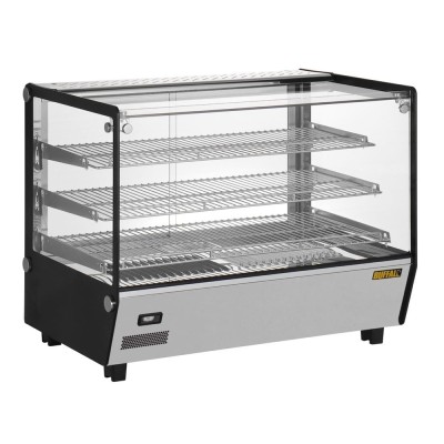 BUFFALO - Vitrine chauffante de comptoir carrée 160L