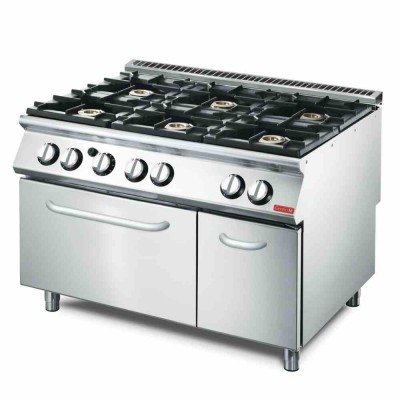 GASTRO M -  Fourneau 6 feux et four gaz Gastro M 700