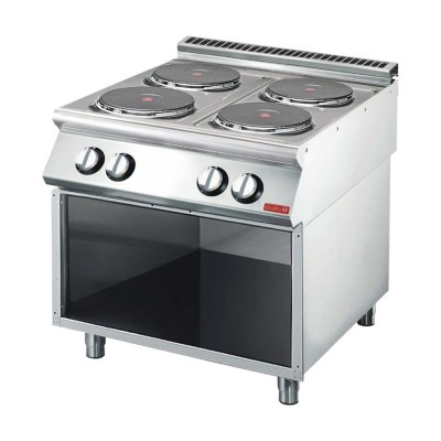 GASTRO M - Fourneau électrique 4 plaques de cuisson rondes sur baie libre
