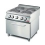 GASTRO M - Fourneau électrique 4 plaques de cuisson rondes sur four électrique statique